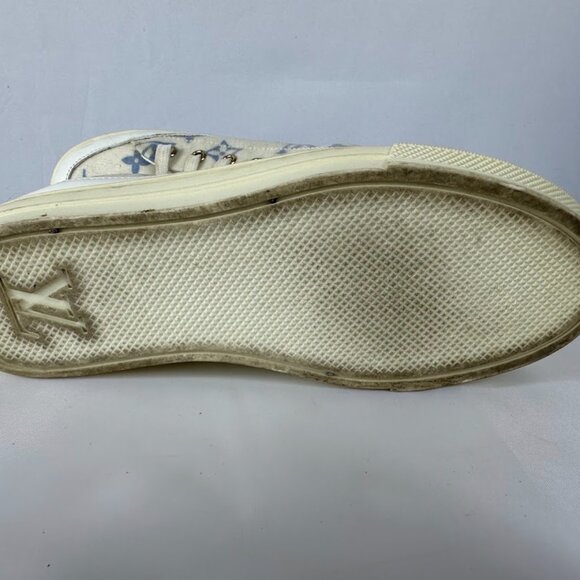 Louis Vuitton Monogram Women's Stellar Open Back Sneakers 37 White & Blue - Picture 3 of 12